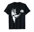 Funny Cat Soccer Ball T-Shirt - Custom Art Print Unisex - T-Shirt, Sweatshirt, Hoodie