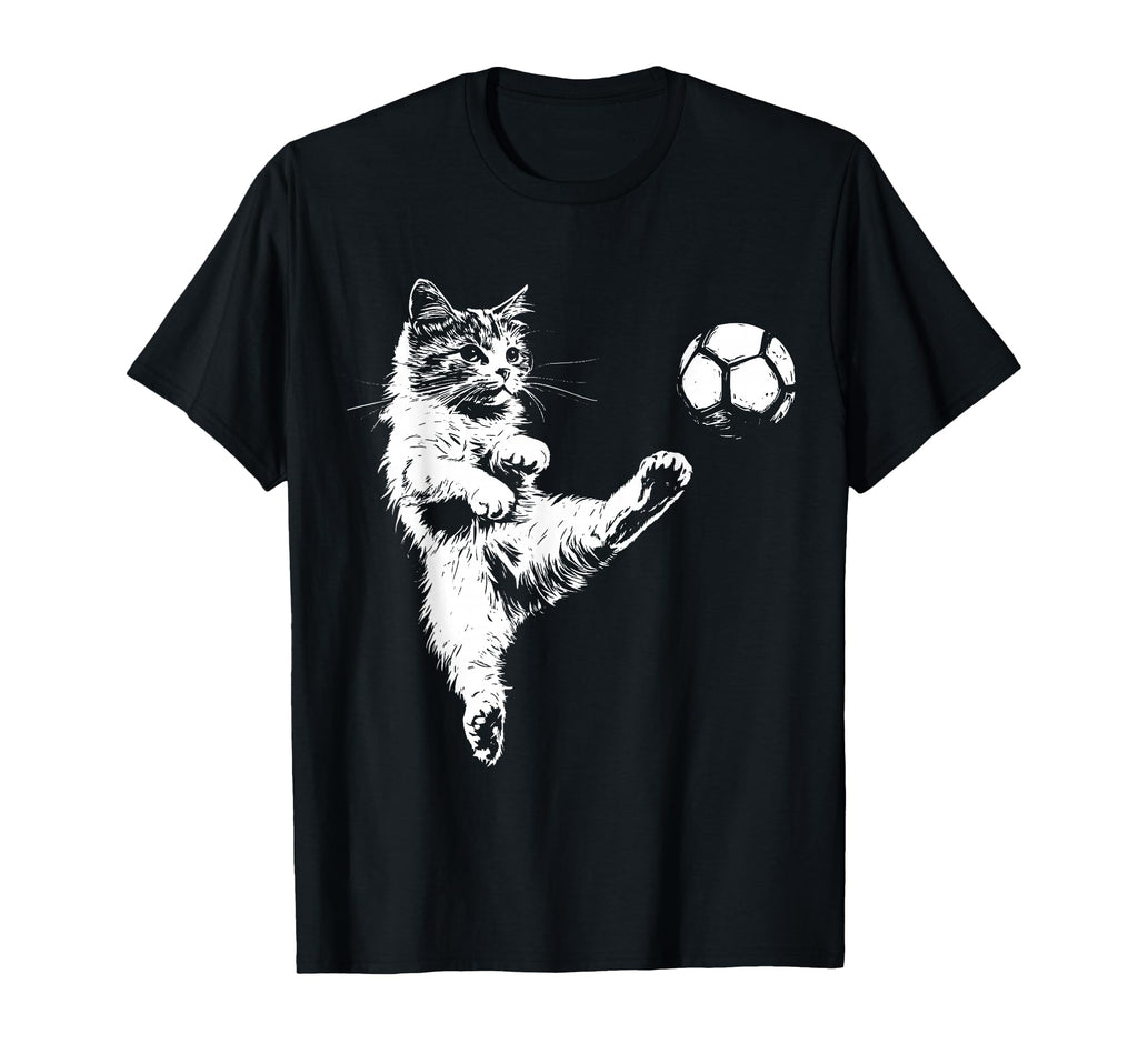 Funny Cat Soccer Ball T-Shirt - Unique Graphic Unisex - T-Shirt, Sweatshirt, Hoodie