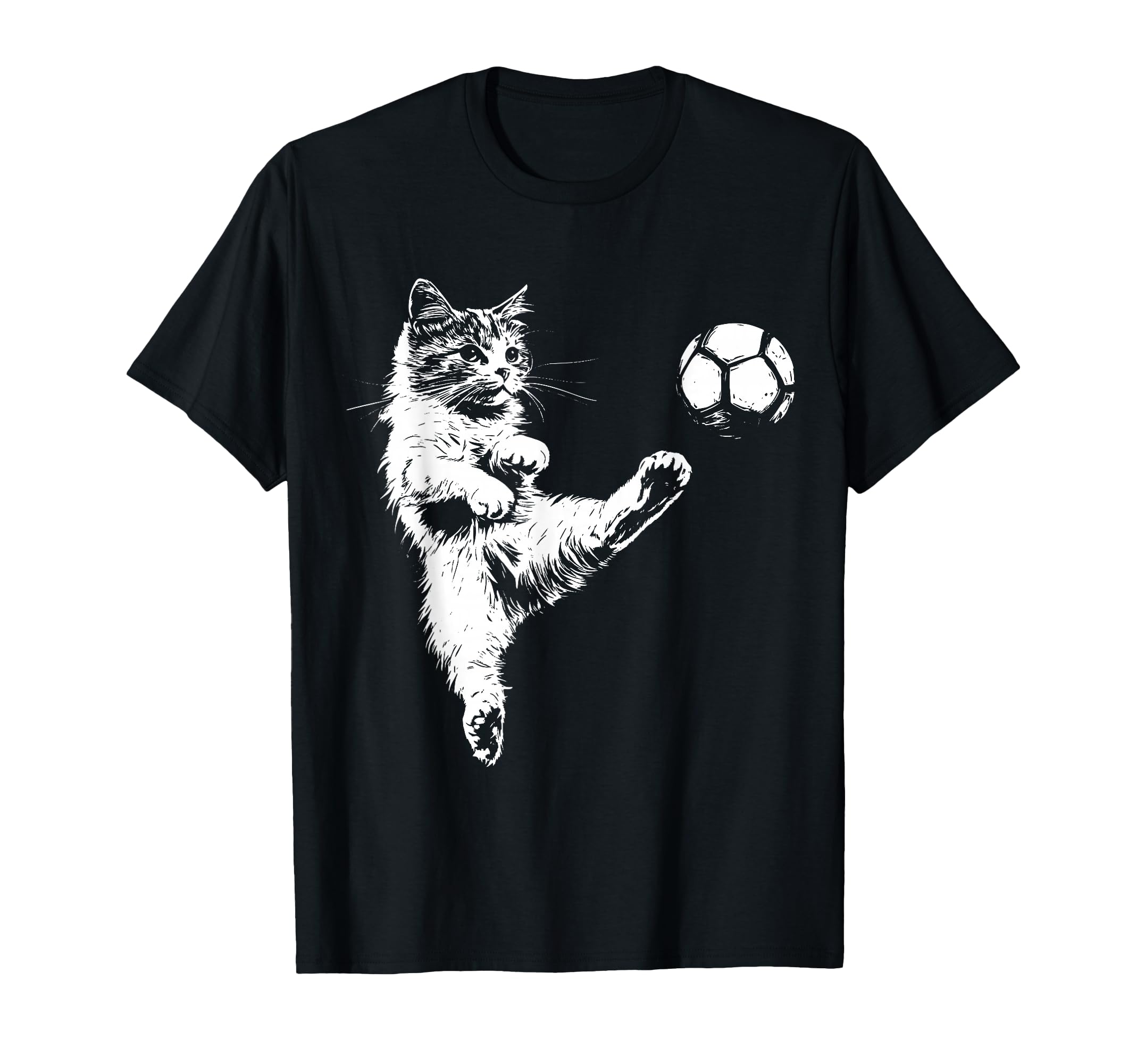 Funny Cat Soccer Ball T-Shirt - Unique Graphic Unisex - T-Shirt, Sweatshirt, Hoodie