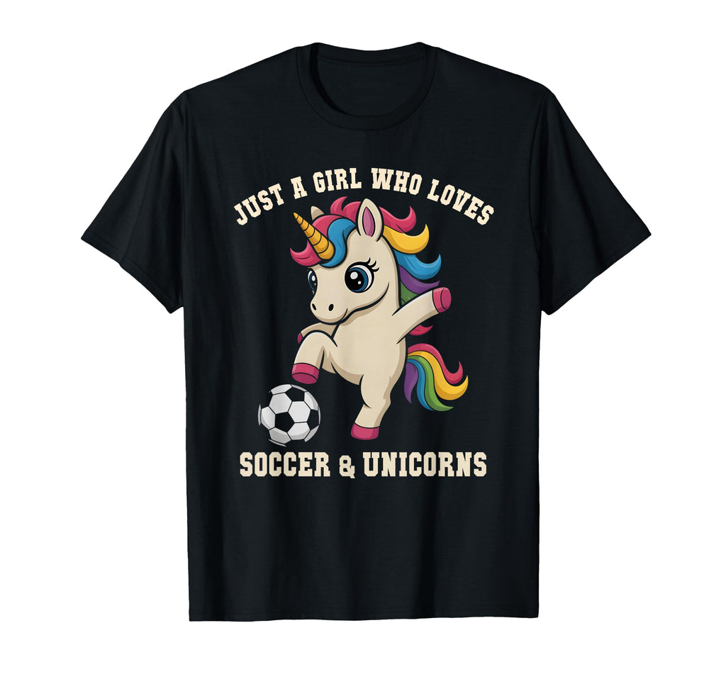 Kawaii Just Who Loves Soccer Unicorn T-Shirt - Minimalist Print Unisex - T-Shirt, Sweatshirt, Hoodie