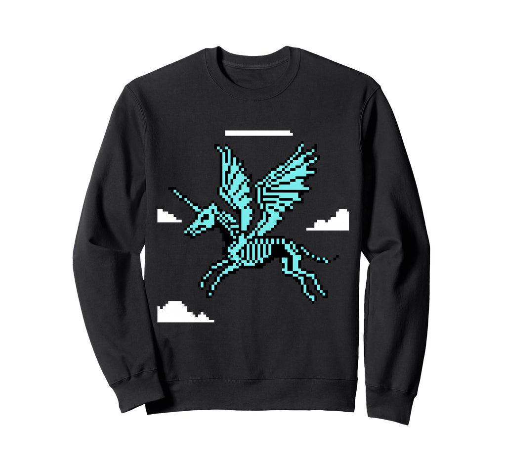 Pixel Unicorn Winged Horse 8 Bit Sweatshirt - Graphic Print Men Women - T-Shirt, Sweatshirt, Hoodie