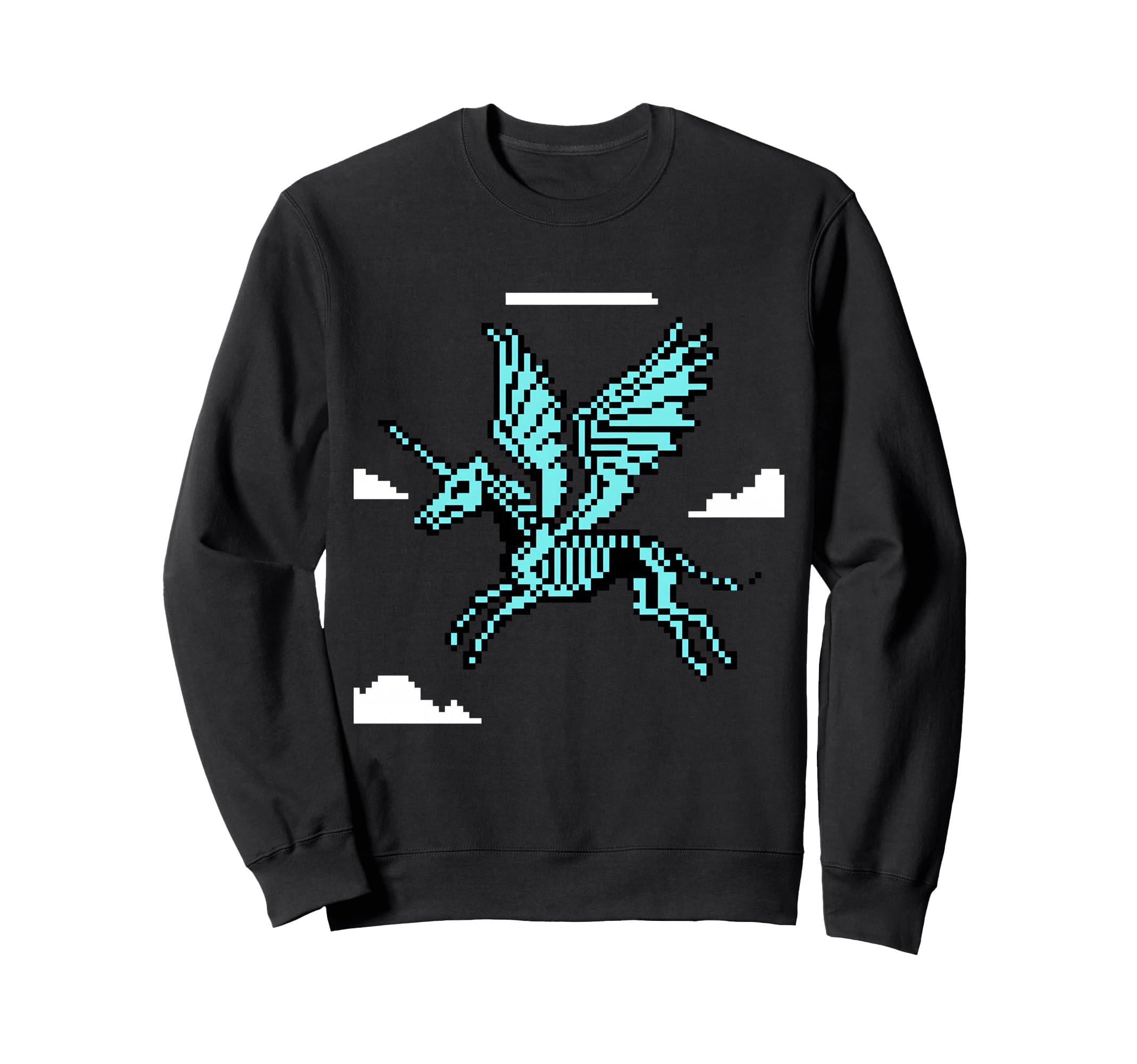 Pixel Unicorn Winged Horse 8 Bit Sweatshirt - Graphic Print Men Women - T-Shirt, Sweatshirt, Hoodie