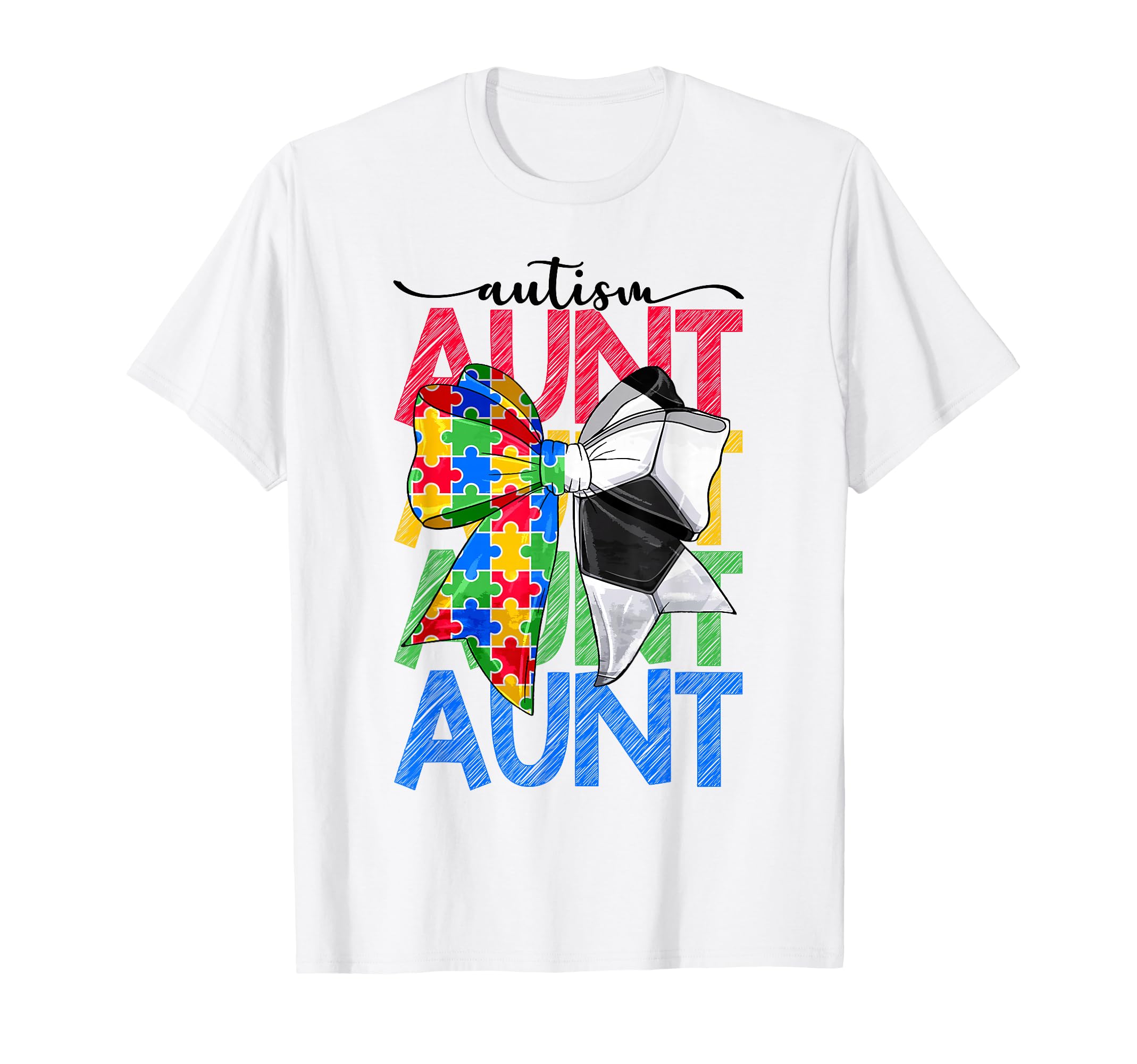 Autism Aunt Autism Awareness Coquette T-Shirt - Unique Graphic for Adults - T-Shirt, Sweatshirt, Hoodie