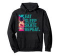 Eat Sleep Skate Repeat Roller Hoodie - Casual Everyday Wear for Adults - T-Shirt, Sweatshirt, Hoodie