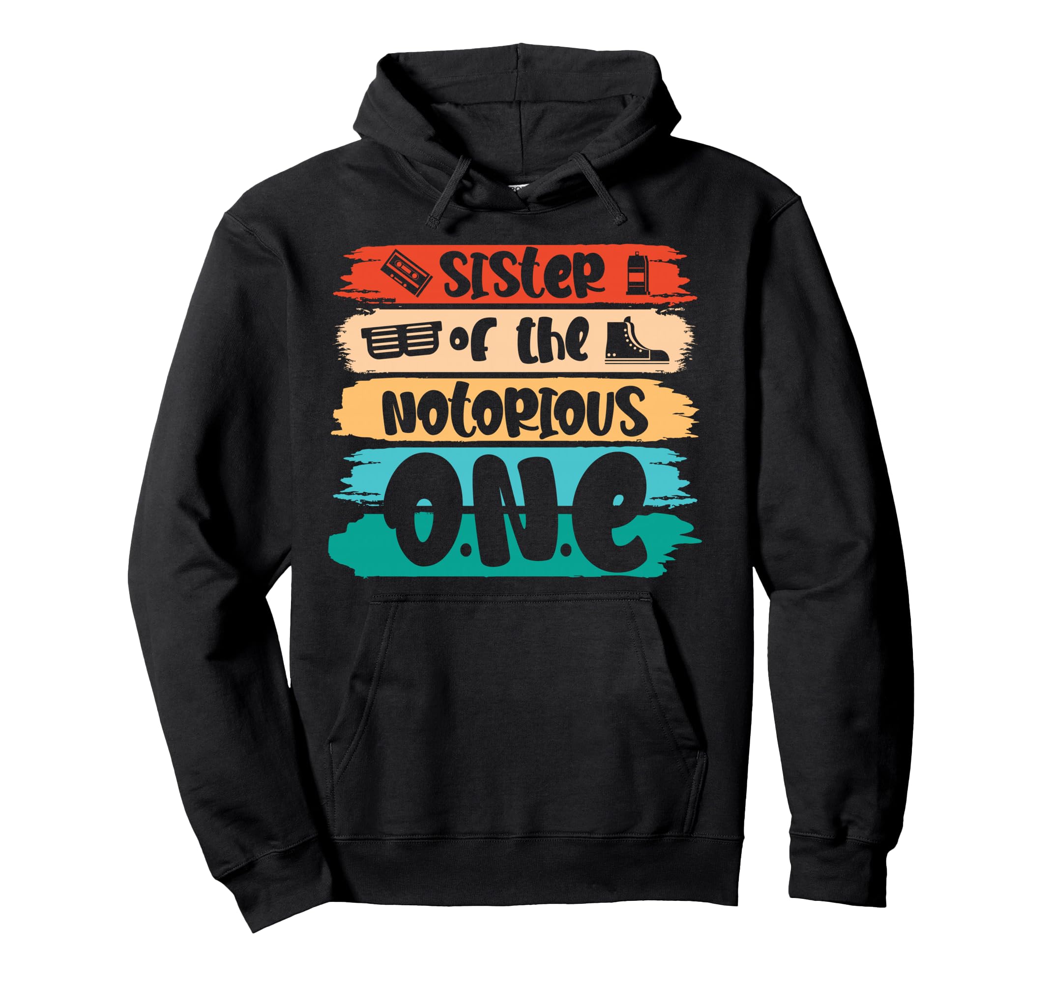 Old School Funny Hip Hop Sister Hoodie - Minimalist Print for Adults - T-Shirt, Sweatshirt, Hoodie