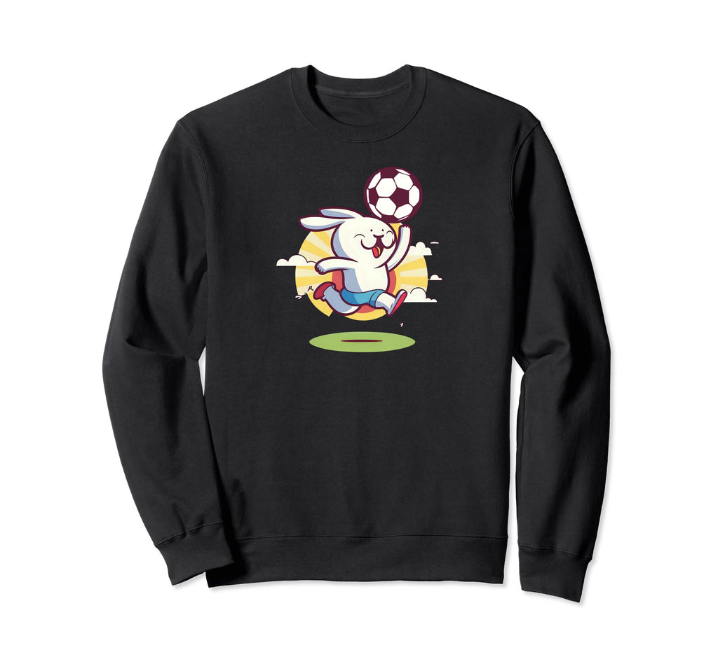 Bunny Playing Soccer Soccer Sweatshirt - Aesthetic Graphic for Adults - T-Shirt, Sweatshirt, Hoodie