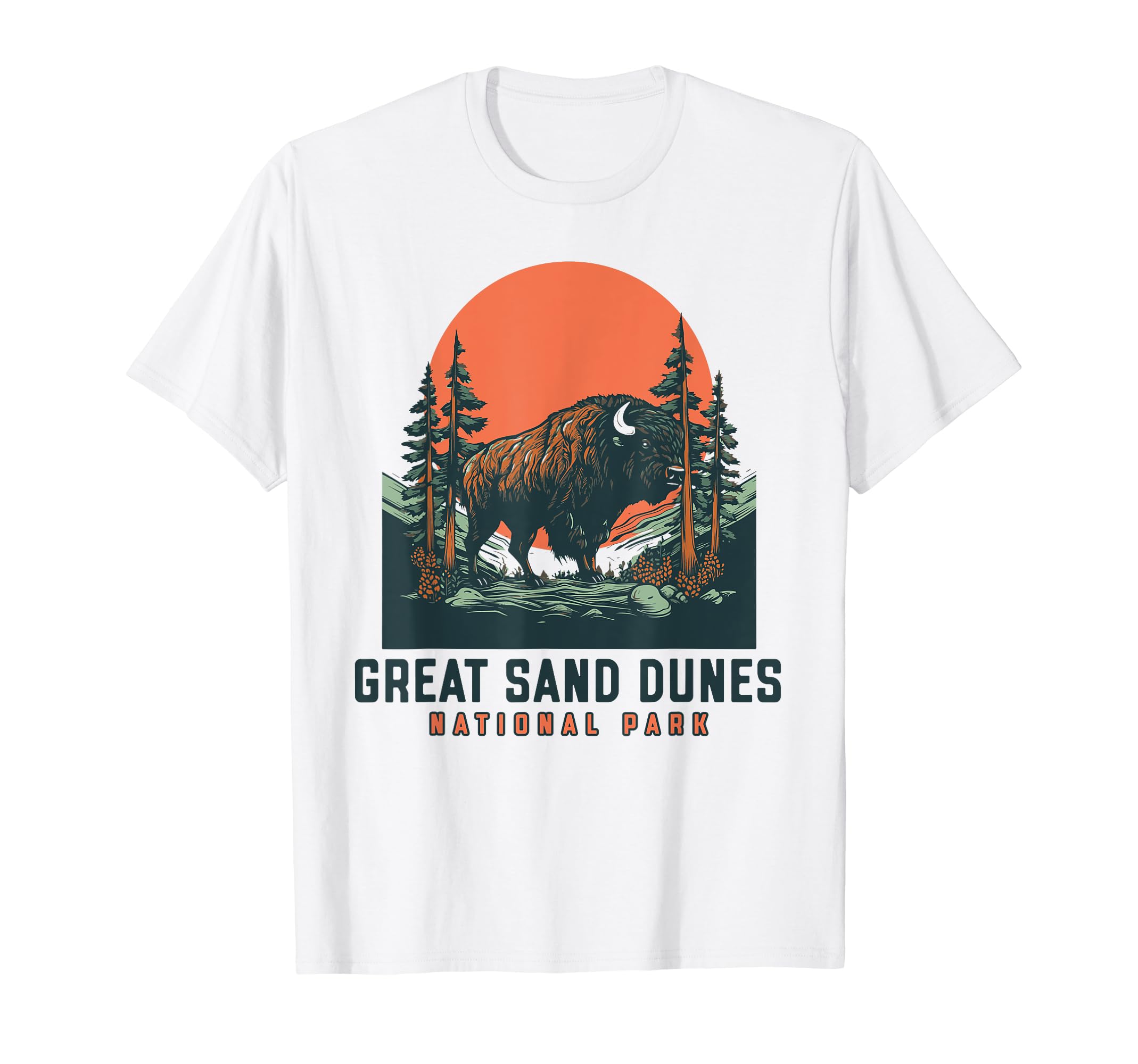 Great Sand Dunes National Park Bison T-Shirt - Novelty Apparel for Adults - T-Shirt, Sweatshirt, Hoodie