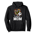 Soccer Mom Leopard Heart Colorful Hoodie - Graphic Print for Adults - T-Shirt, Sweatshirt, Hoodie
