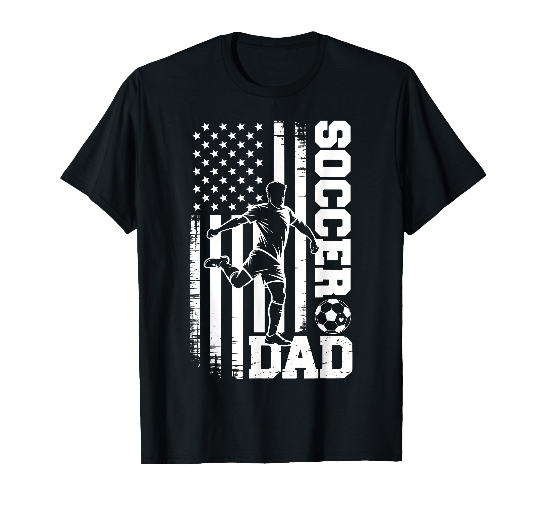 Proud Soccer Dad American Flag T-Shirt - Minimalist Print Men Women - T-Shirt, Sweatshirt, Hoodie