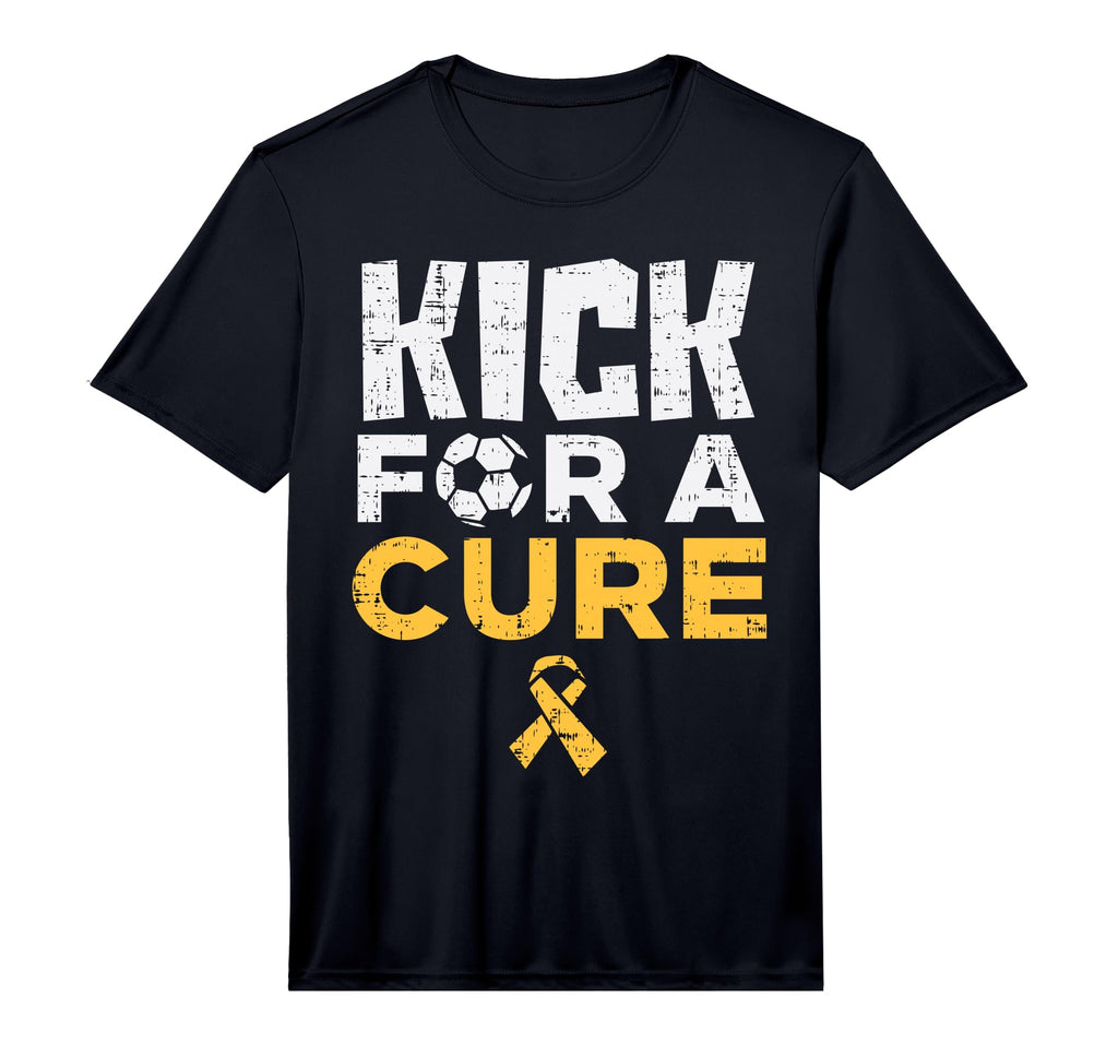 Kick Cure Soccer Childhood Cancer T-Shirt - Unique Graphic Men Women - T-Shirt, Sweatshirt, Hoodie