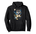 Grunge Howling Wolf 90S Nature Galaxy Hoodie - Unique Graphic Unisex - T-Shirt, Sweatshirt, Hoodie