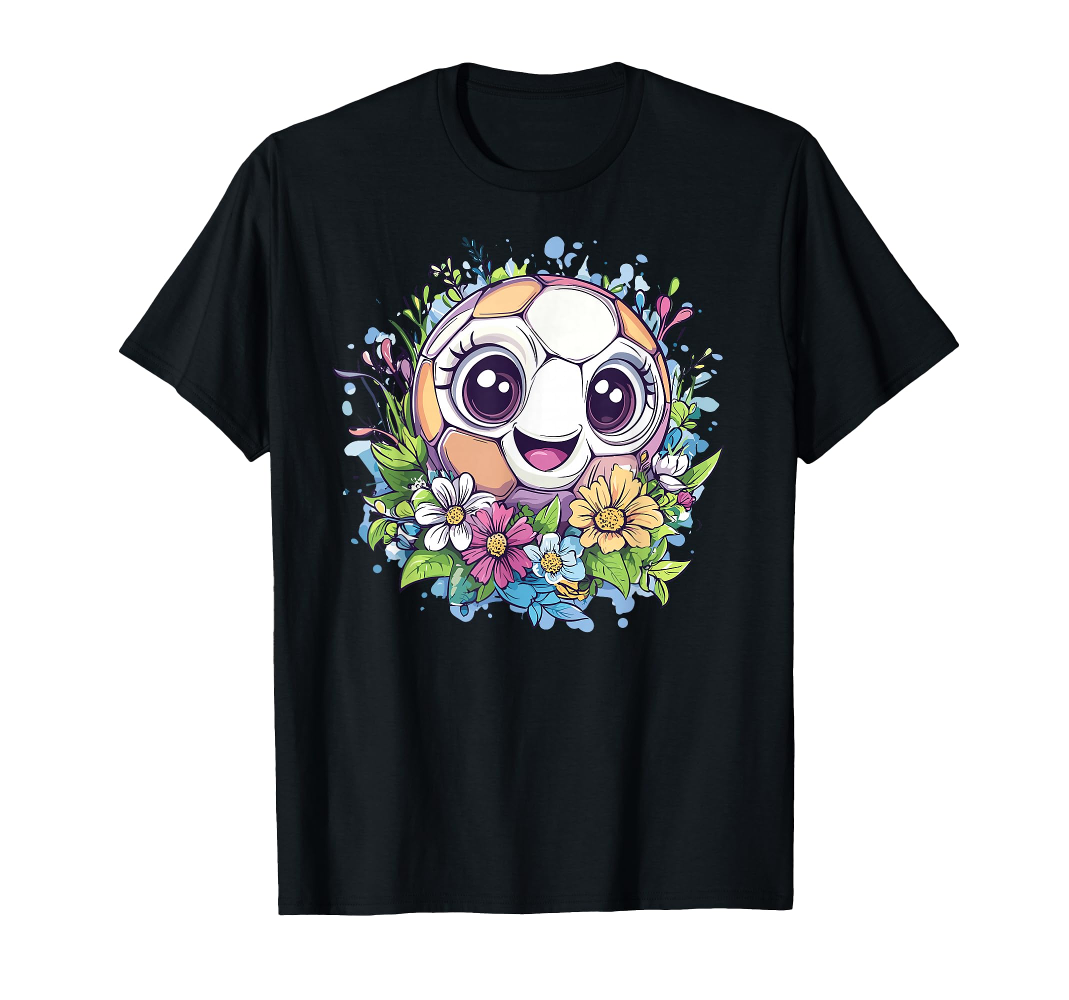 Soccer Ball Flower Art T-Shirt - Trendy Graphic Men Women - T-Shirt, Sweatshirt, Hoodie