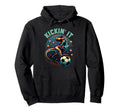Kickin It T Rex Dinosaur Soccer Hoodie - Custom Art Print for Adults - T-Shirt, Sweatshirt, Hoodie