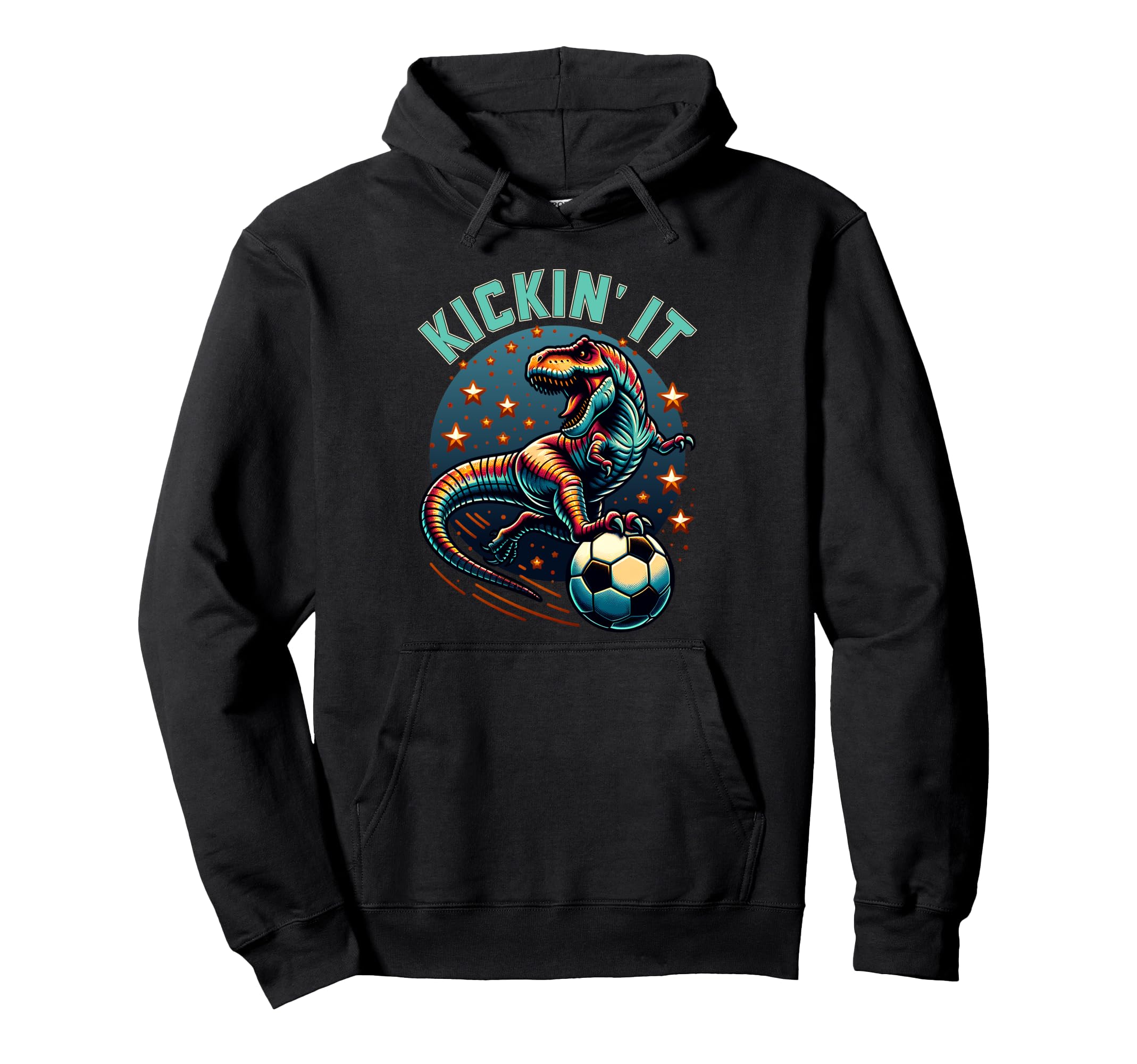 T Rex Dinosaur Soccer Player Ball Hoodie - Aesthetic Graphic for Adults - T-Shirt, Sweatshirt, Hoodie