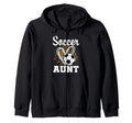 Soccer Aunt Leopard Heart Soccer Fan Hoodie - Unique Graphic Men Women - T-Shirt, Sweatshirt, Hoodie