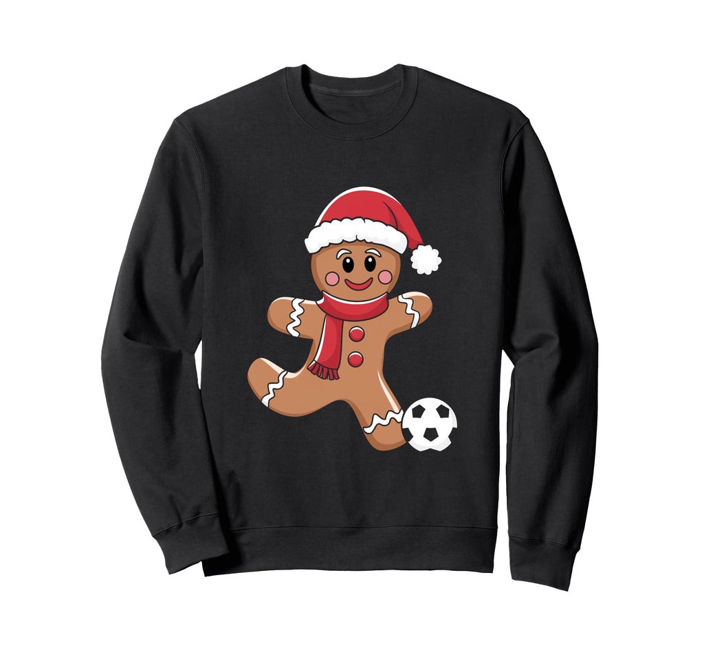 Gingerbread Playing Soccer Sweatshirt - Graphic Print Men Women - T-Shirt, Sweatshirt, Hoodie