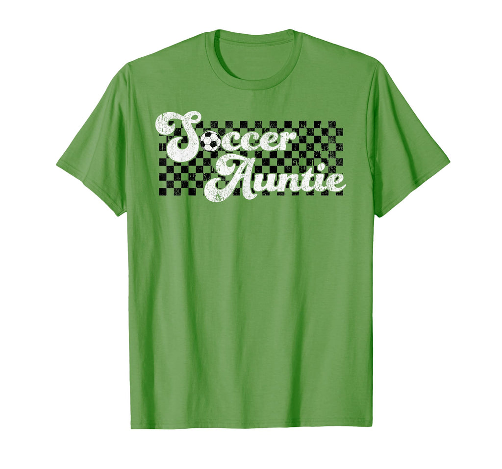 Soccer Auntie Soccer Aunt Checkered T-Shirt - Streetwear Style for Adults - T-Shirt, Sweatshirt, Hoodie