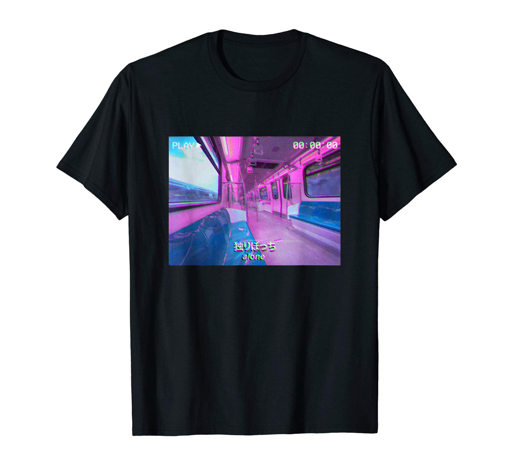 Aesthetic Alone Japanese Text Sad 90S T-Shirt - Fun Novelty Design Unisex - T-Shirt, Sweatshirt, Hoodie