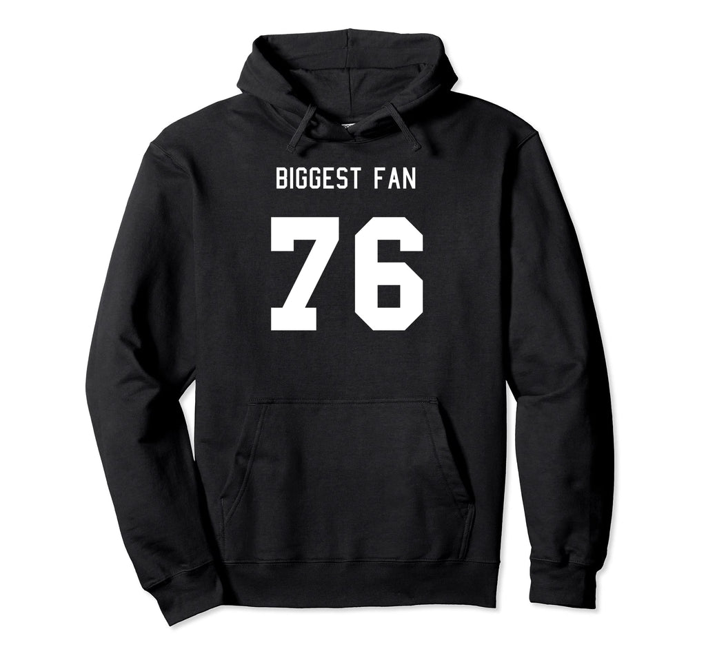 Number 76 Biggest Fan Sport Spirit Wear Hoodie - Aesthetic Graphic Unisex - T-Shirt, Sweatshirt, Hoodie