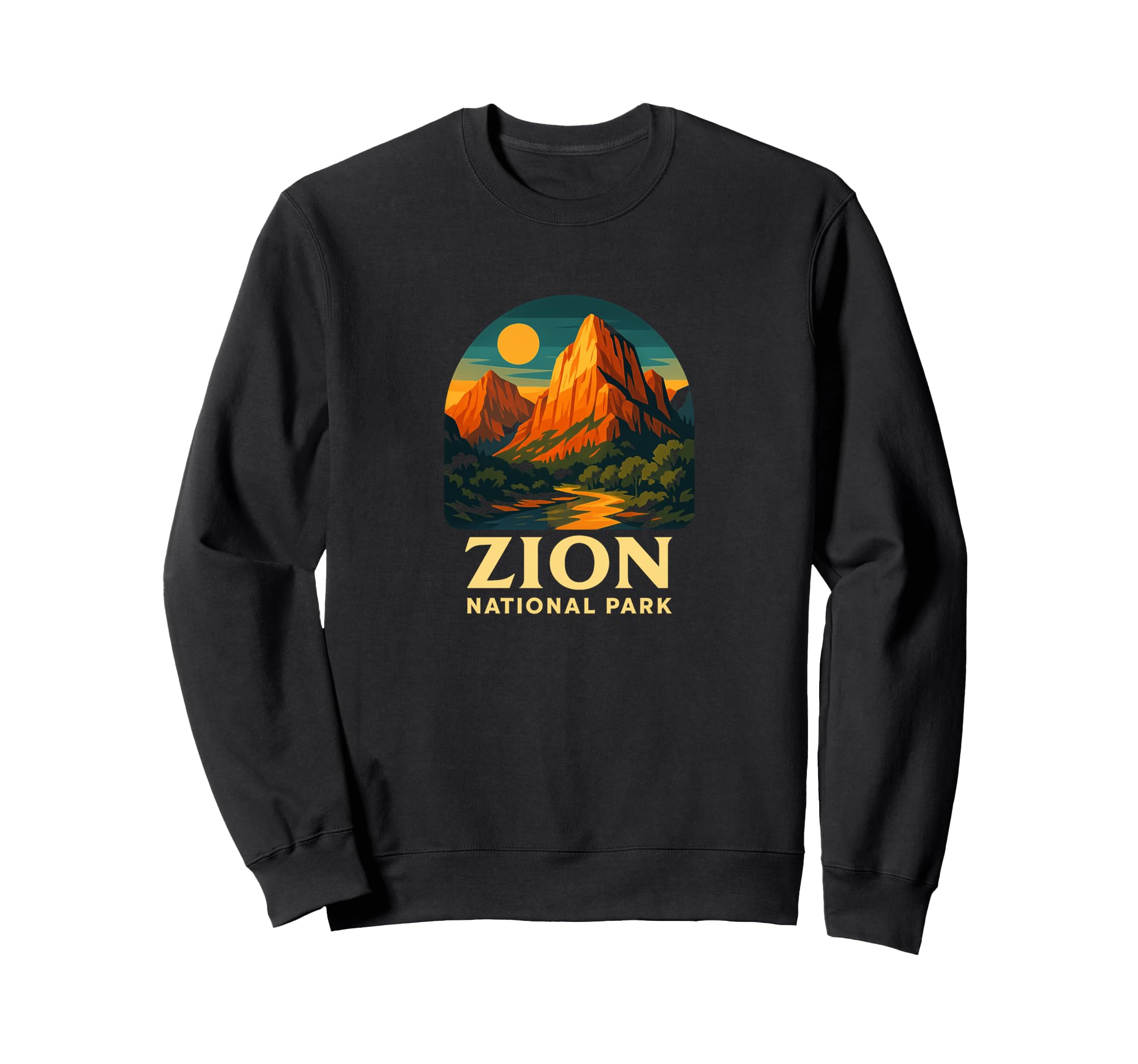 Zion National Park Art Sweatshirt - Trendy Graphic Unisex - T-Shirt, Sweatshirt, Hoodie