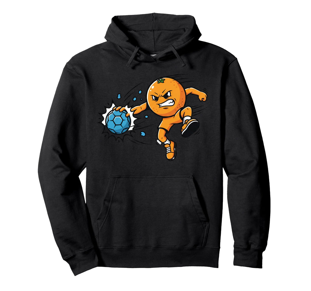 Orange Handball Soccer Attack Cartoon Hoodie - Streetwear Style Men Women - T-Shirt, Sweatshirt, Hoodie