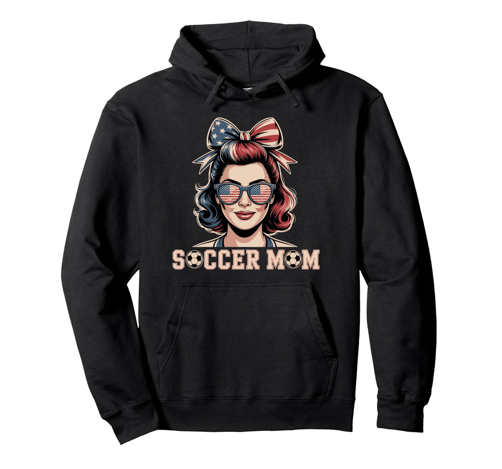 Patriotic Soccer Mom American Flag Hoodie - Custom Art Print Unisex - T-Shirt, Sweatshirt, Hoodie