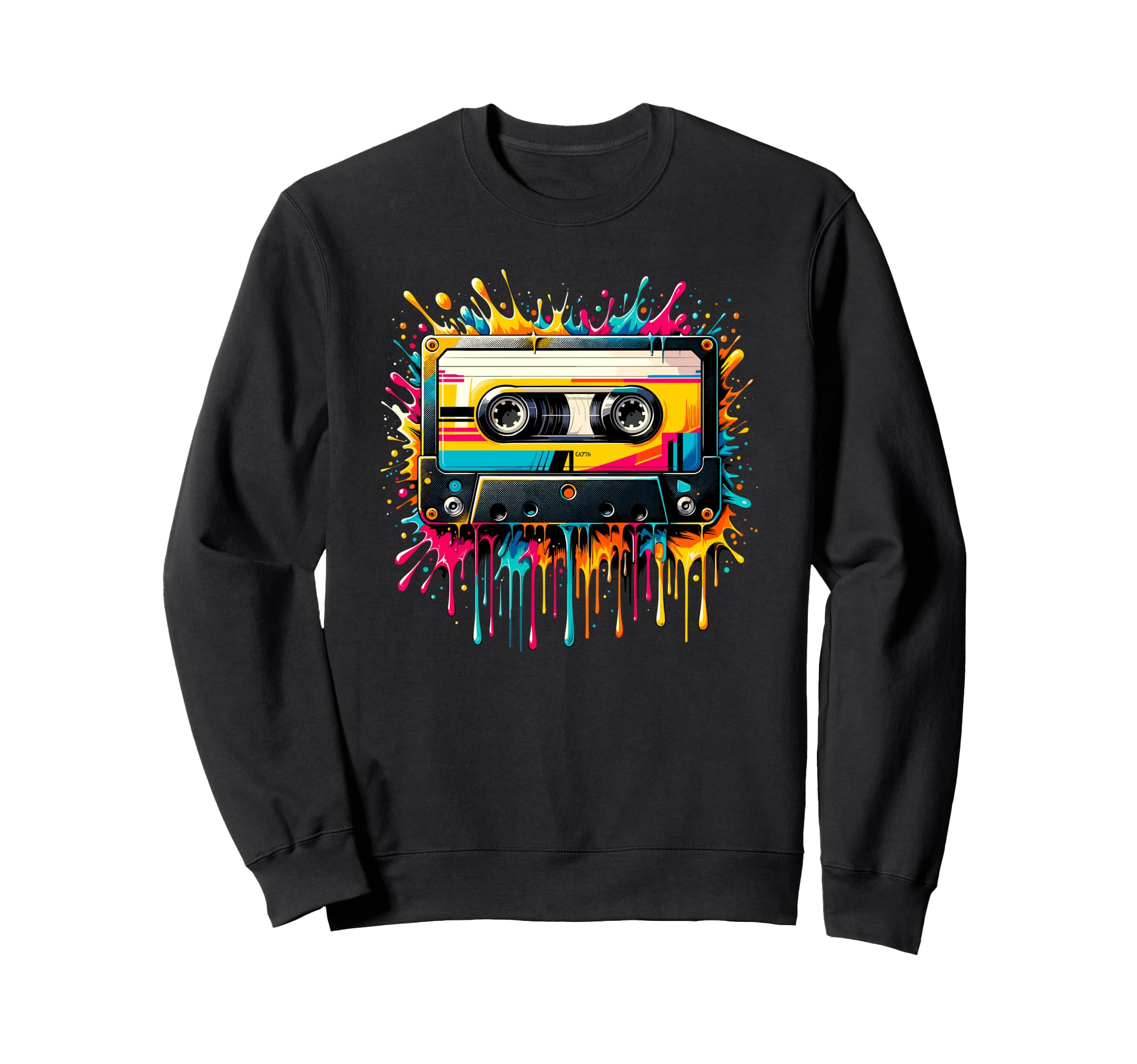 Splash Art Cassette Player Music Sweatshirt - Fun Novelty Design Unisex - T-Shirt, Sweatshirt, Hoodie
