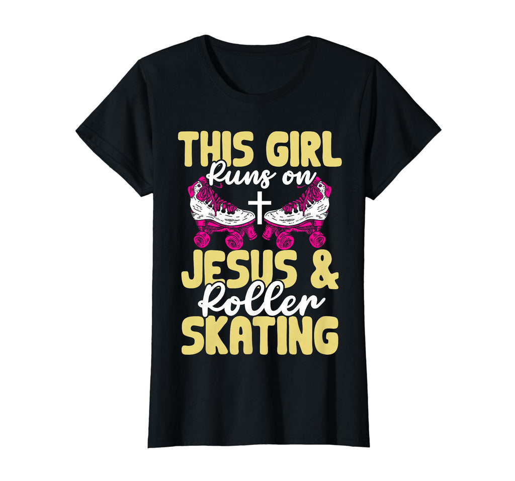 Rollerskate Runs Jesus And Roller Skating T-Shirt - Unique Graphic Unisex - T-Shirt, Sweatshirt, Hoodie