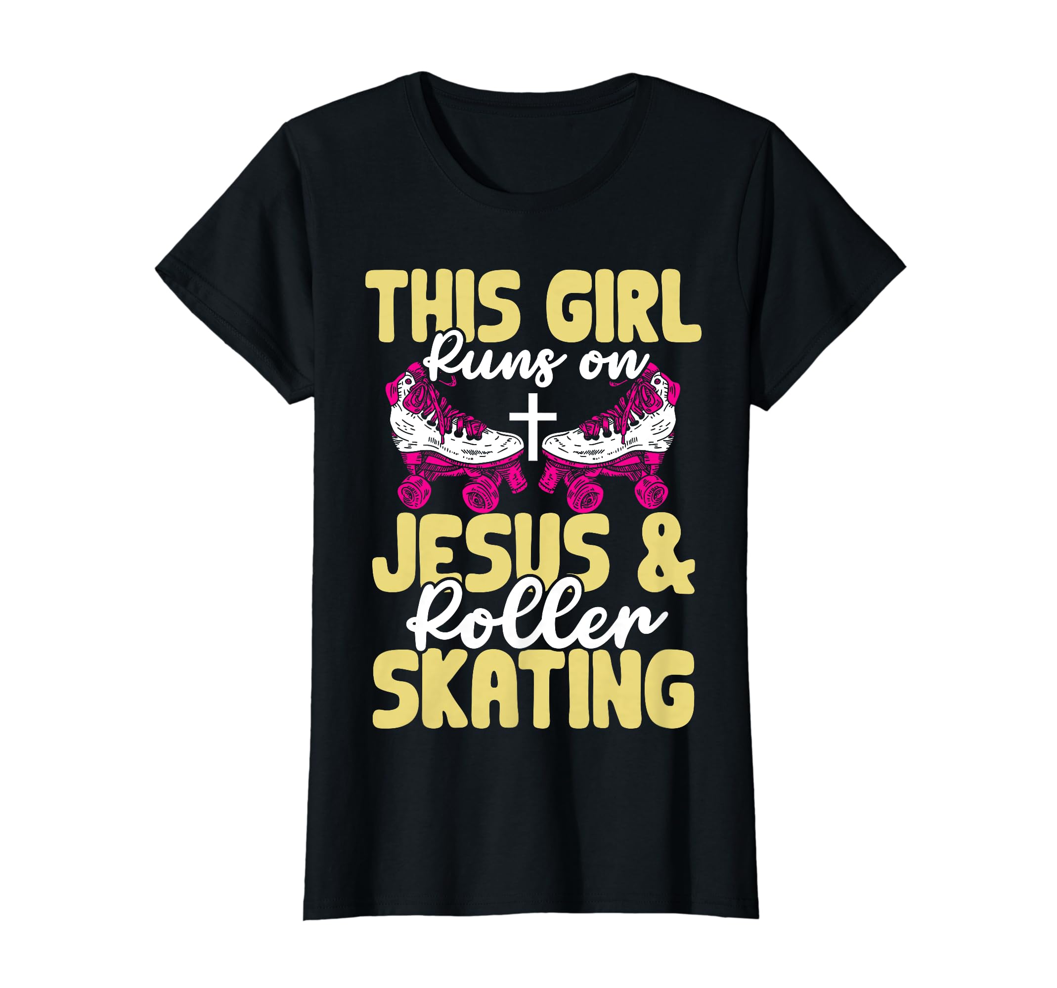 Rollerskate Runs Jesus And Roller Skating T-Shirt - Unique Graphic Unisex - T-Shirt, Sweatshirt, Hoodie