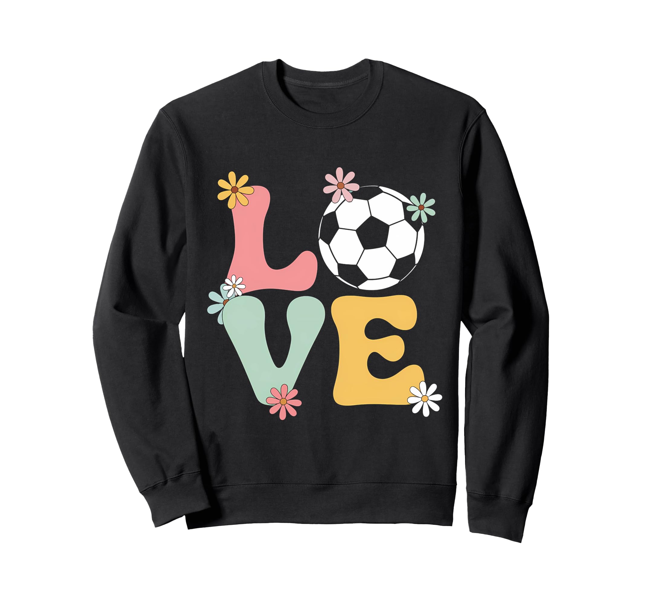 Colorful Love Soccer Floral Accents Sweatshirt - Custom Art Print Unisex - T-Shirt, Sweatshirt, Hoodie