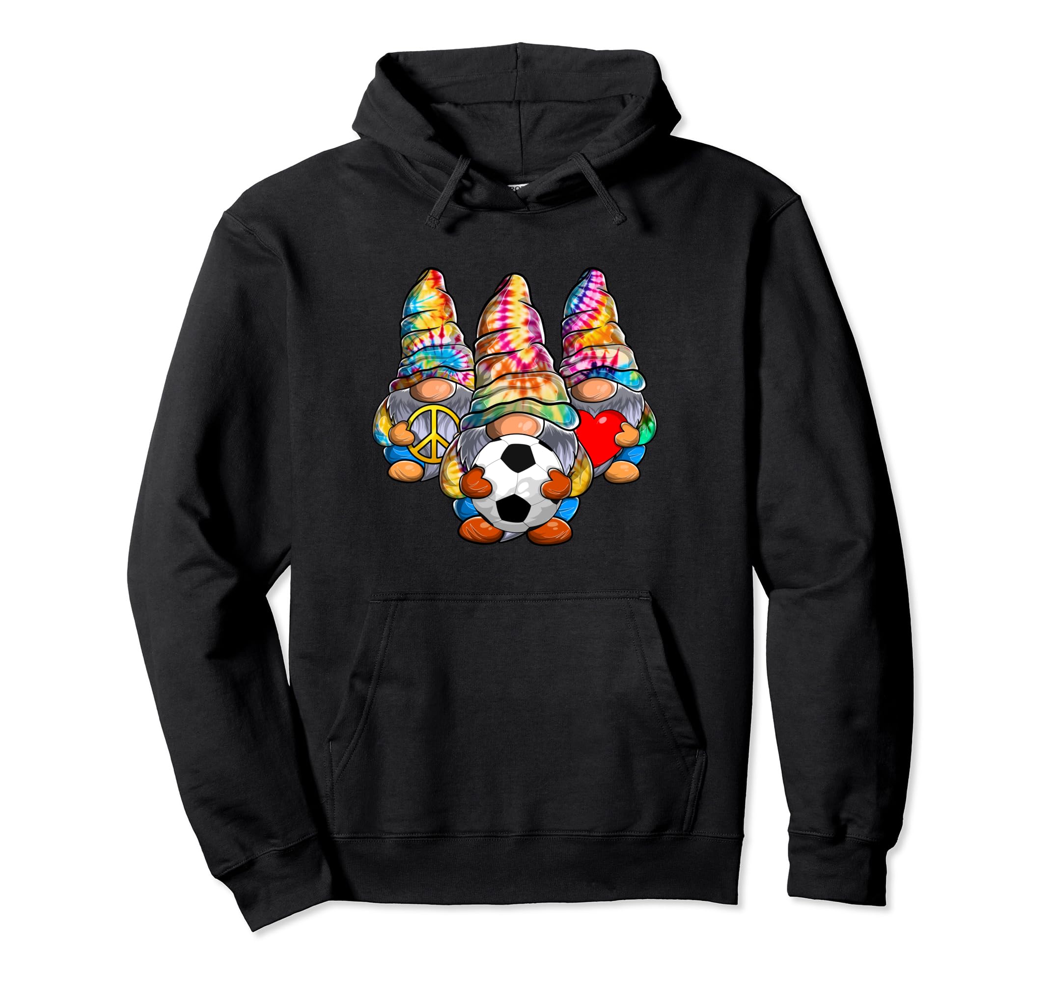 Peace Love Soccer Tie Dye Football Hoodie - Aesthetic Graphic for Adults - T-Shirt, Sweatshirt, Hoodie