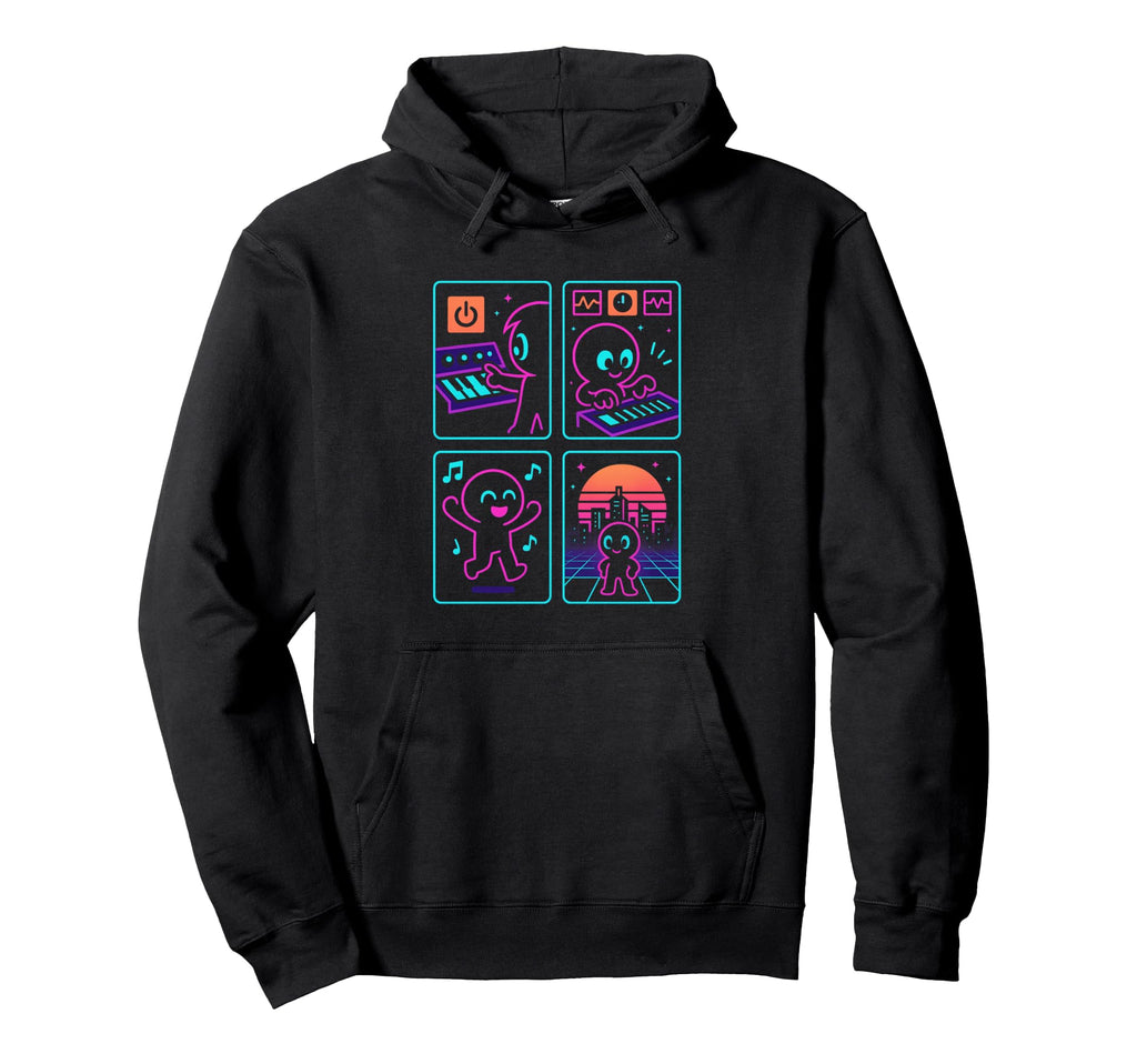 80S Synthwave Hoodie - Minimalist Print Men Women - T-Shirt, Sweatshirt, Hoodie