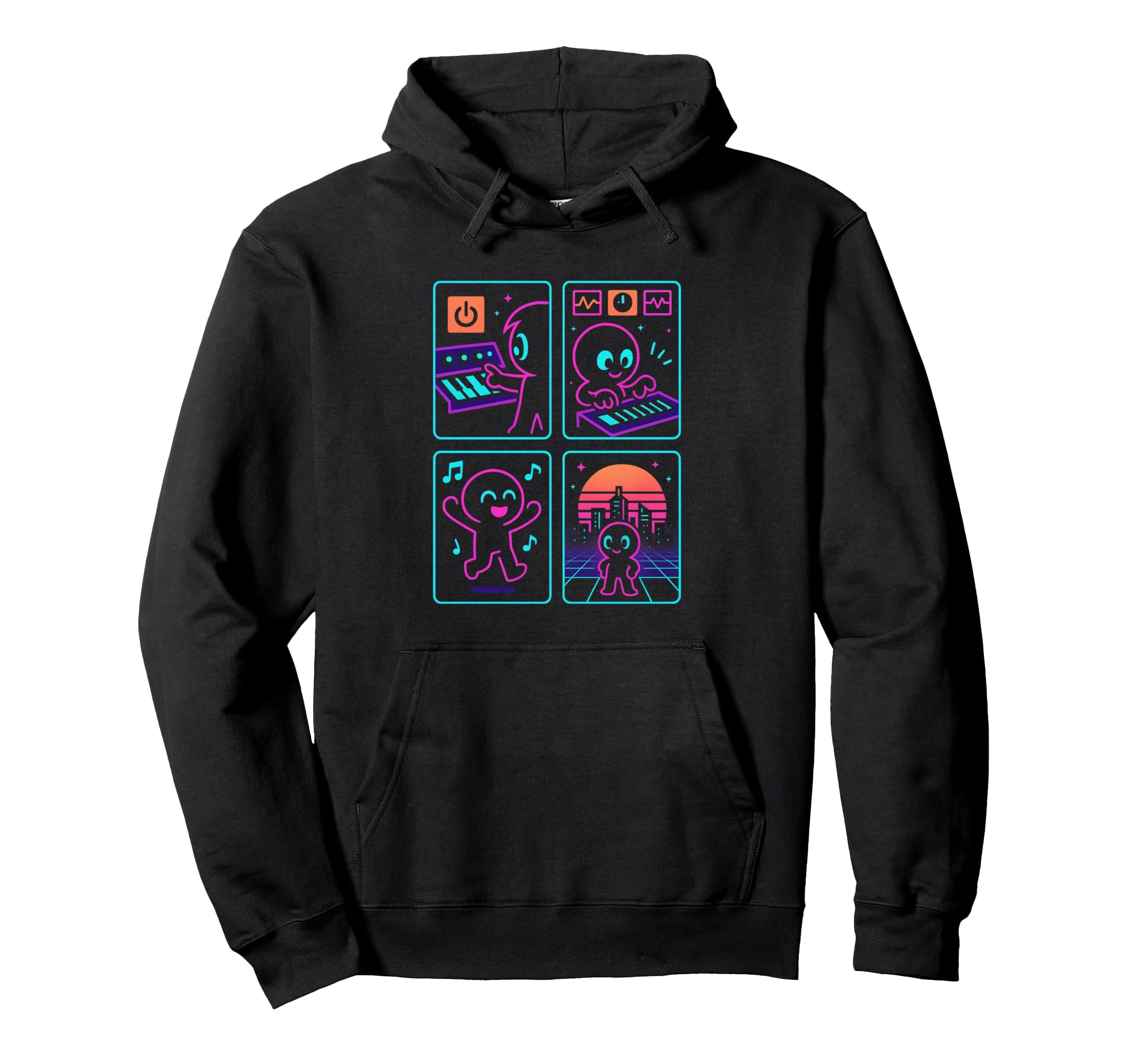 80S Synthwave Hoodie - Minimalist Print Men Women - T-Shirt, Sweatshirt, Hoodie