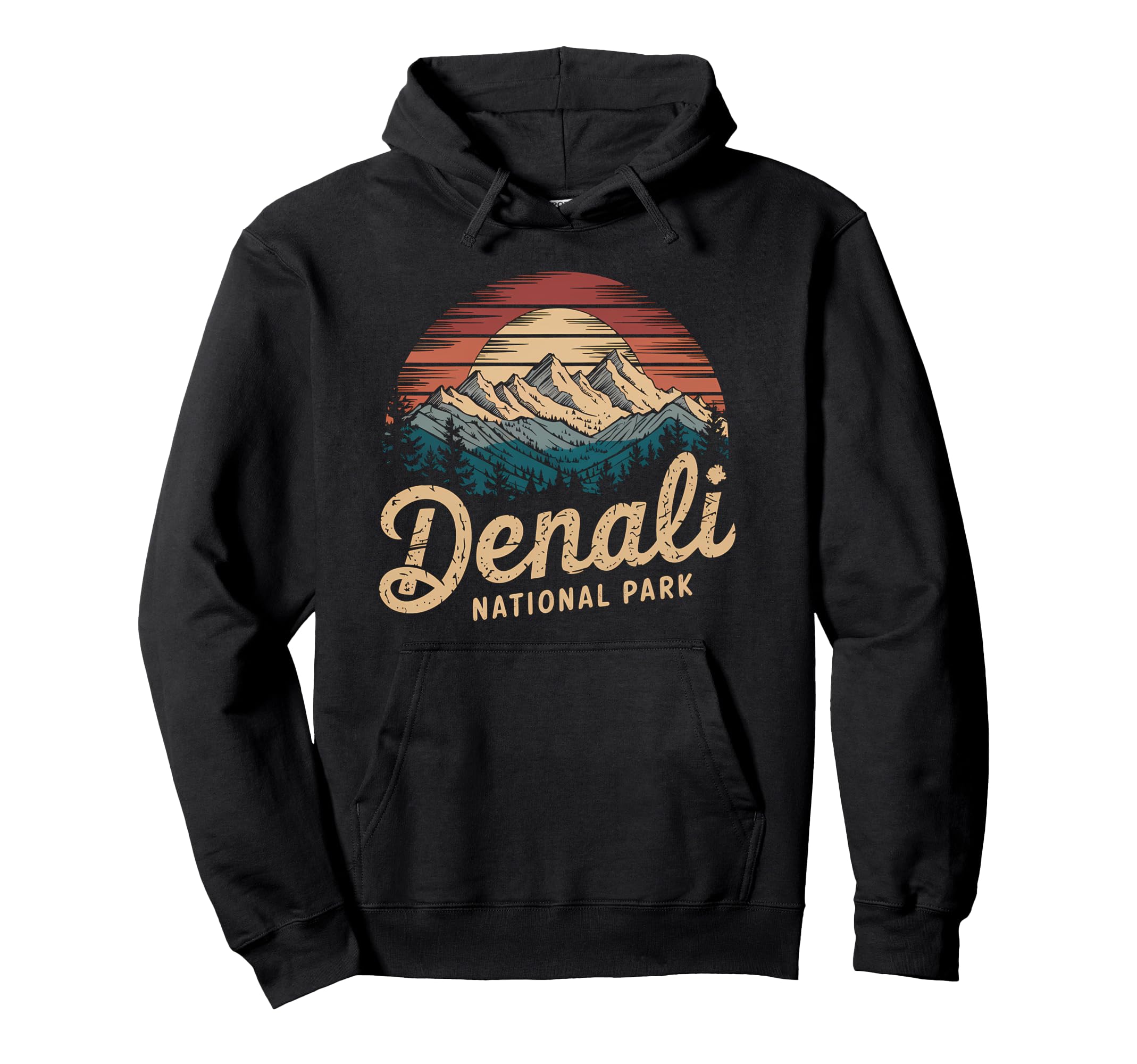 Denali Est 1917 Alaska National Park Hoodie - Trendy Graphic for Adults - T-Shirt, Sweatshirt, Hoodie