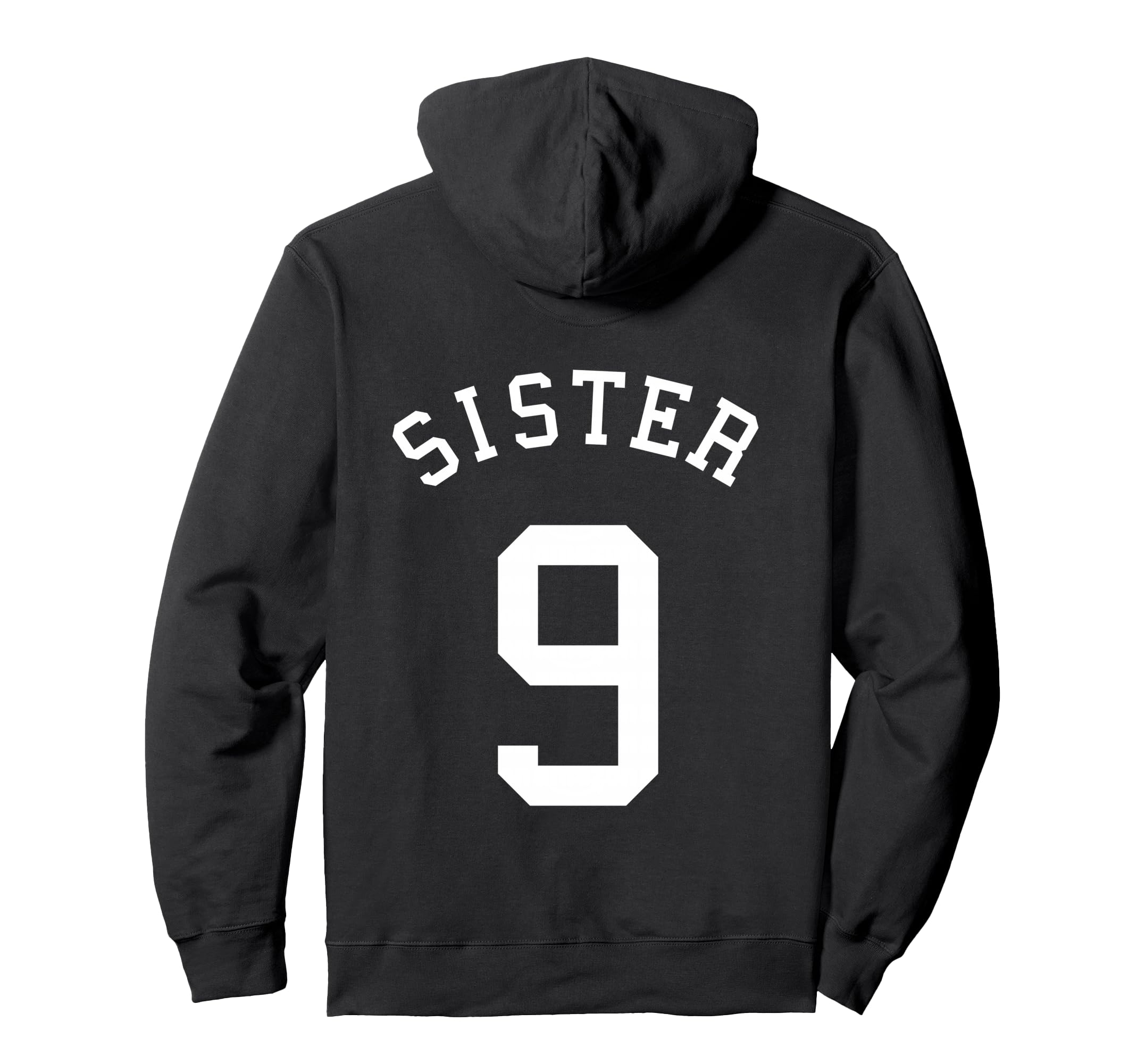 Sister No 9 Football Sis Soccer Hoodie - Minimalist Print for Adults - T-Shirt, Sweatshirt, Hoodie