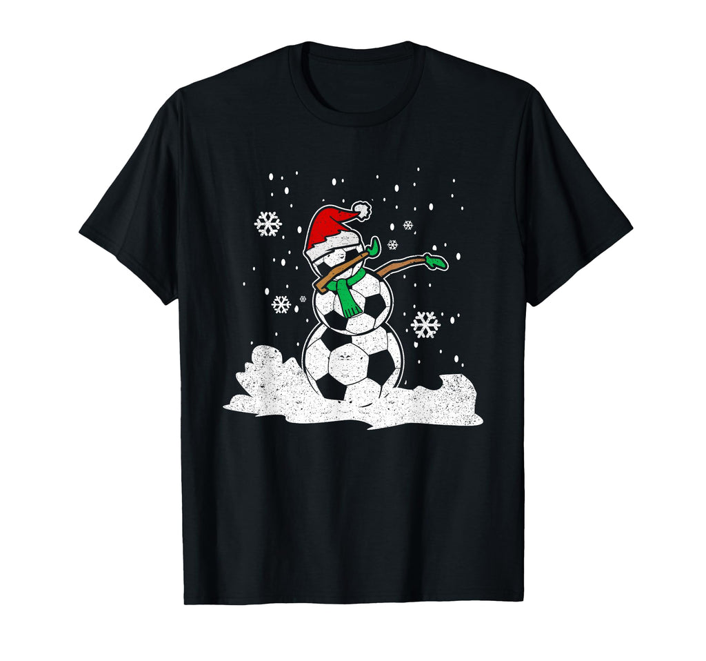 Dabbing Snowman Soccer Ball Funny T-Shirt - Novelty Apparel Men Women - T-Shirt, Sweatshirt, Hoodie