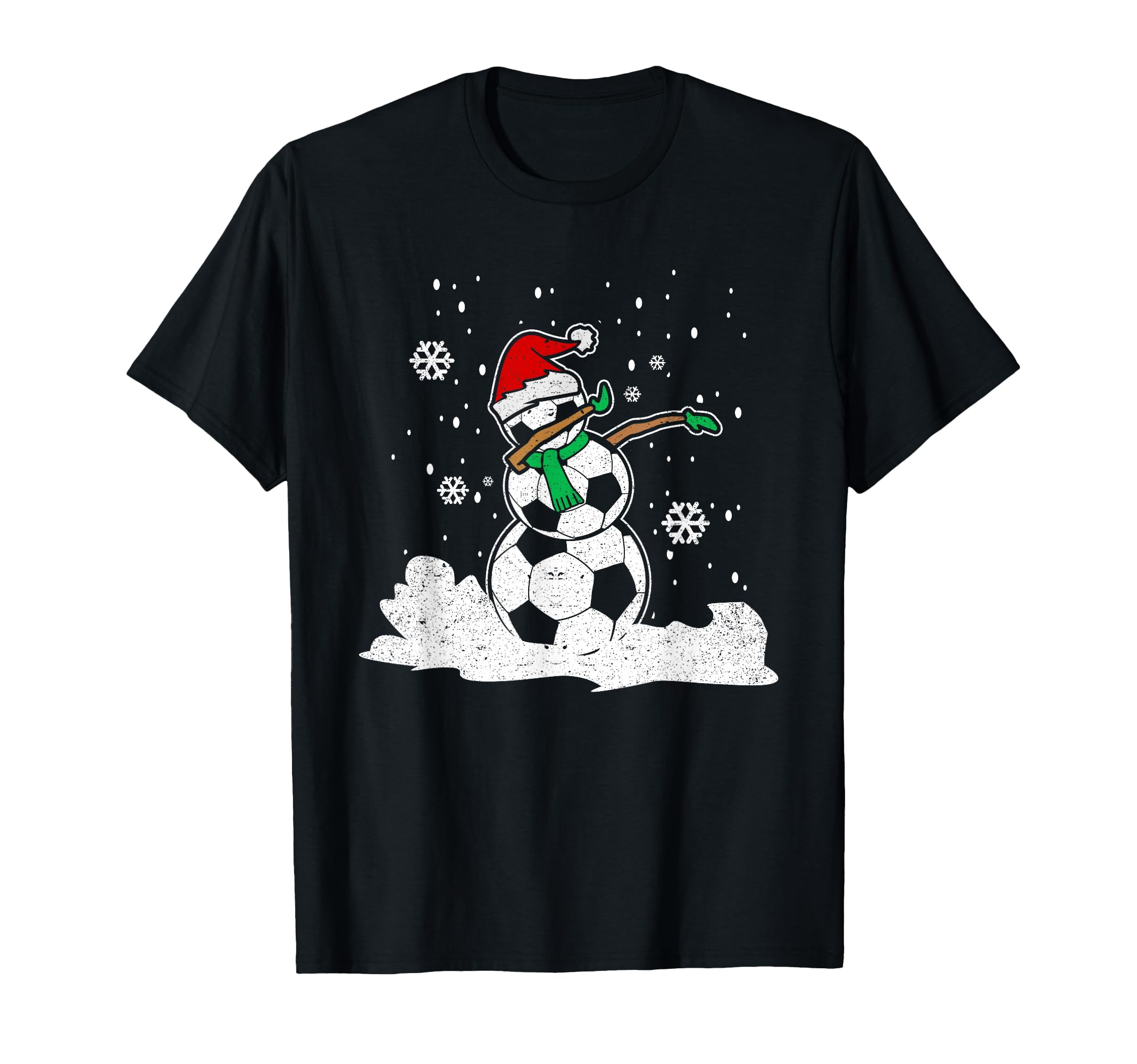 Dabbing Snowman Soccer Ball Funny T-Shirt - Novelty Apparel Men Women - T-Shirt, Sweatshirt, Hoodie