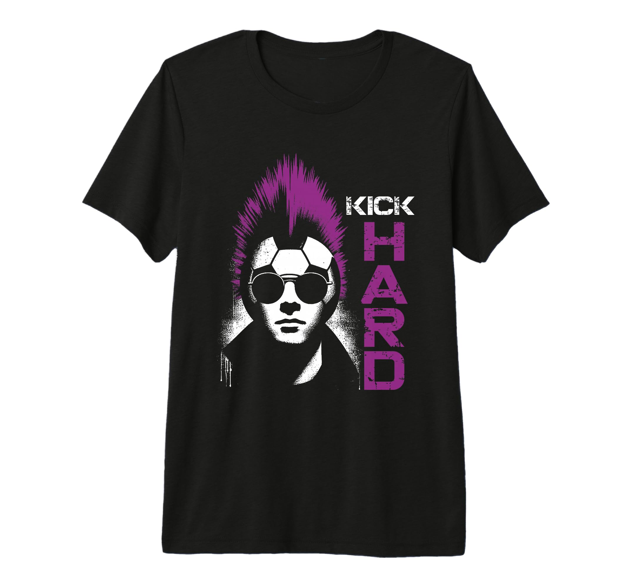 Kick Hard Soccer Lover Tri Blend T-Shirt - Aesthetic Graphic for Adults - T-Shirt, Sweatshirt, Hoodie