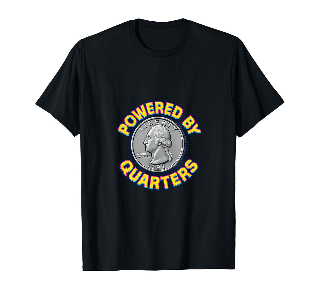 Powered Quarters Arcade Coinop Game T-Shirt - Trendy Graphic for Adults - T-Shirt, Sweatshirt, Hoodie