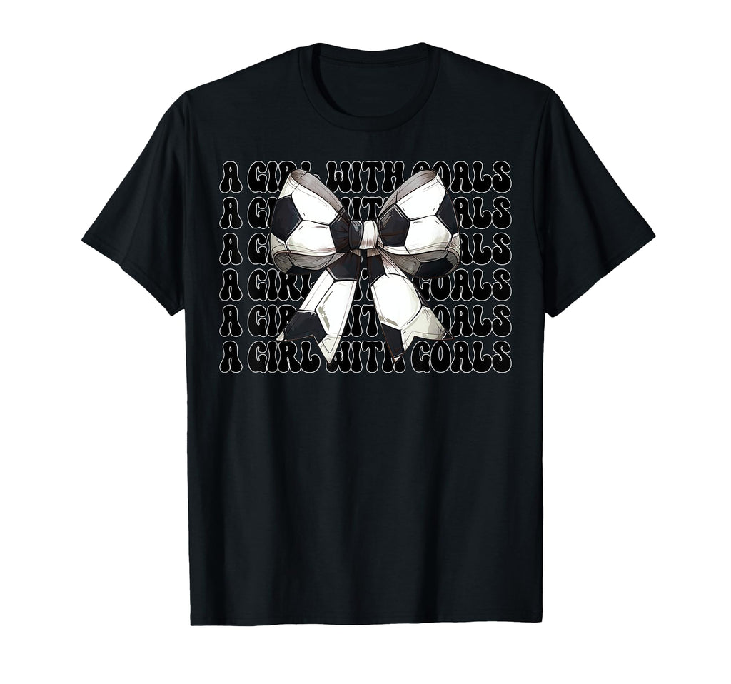 Goals Soccer Coquette Bow T-Shirt - Custom Art Print for Adults - T-Shirt, Sweatshirt, Hoodie