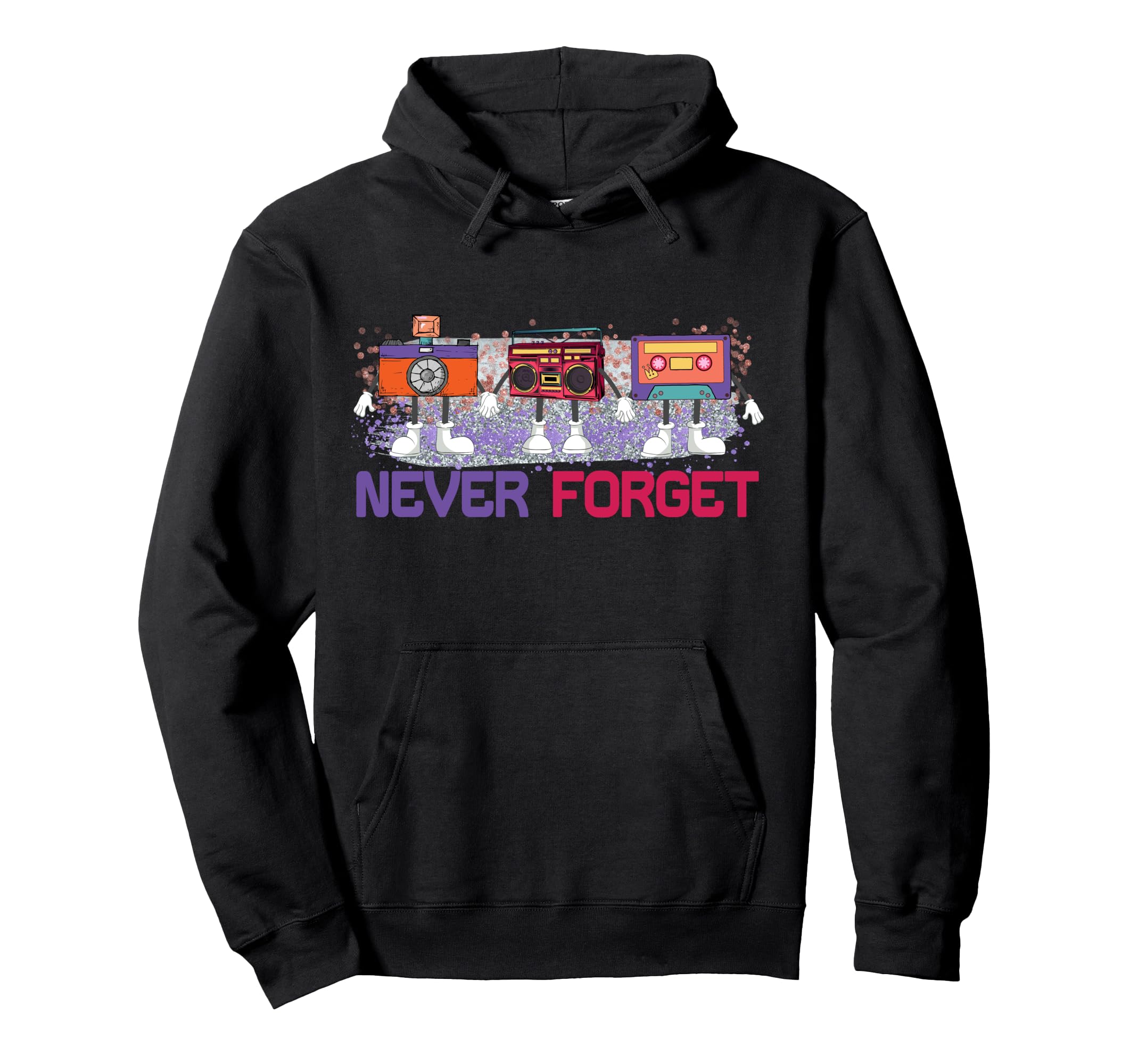 Never Forget 80S 90S Cassette Hoodie - Casual Everyday Wear for Adults - T-Shirt, Sweatshirt, Hoodie