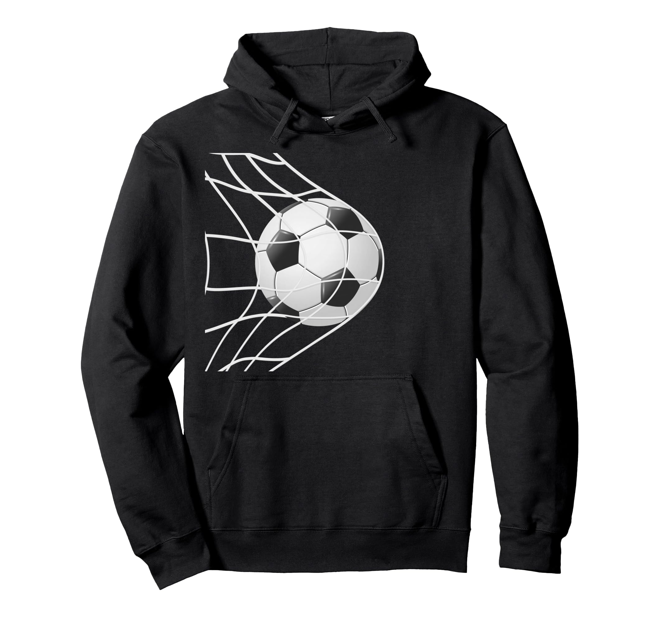 Winning Goal Soccer Ball Inside Net Hoodie - Minimalist Print for Adults - T-Shirt, Sweatshirt, Hoodie