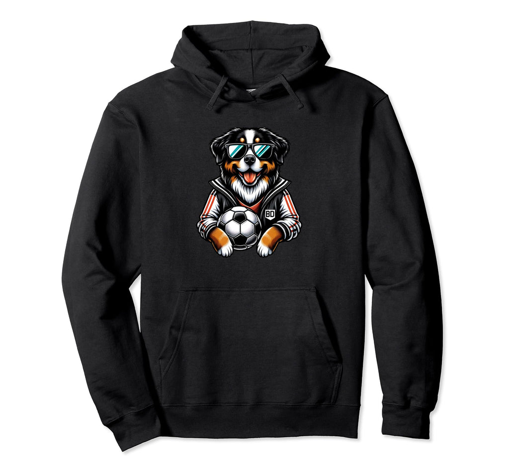Bernese Mountain Dog Soccer Ball Hoodie - Novelty Apparel for Adults - T-Shirt, Sweatshirt, Hoodie