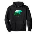 Green Bear Silhouette Forest Preserve Hoodie - Unique Graphic Men Women - T-Shirt, Sweatshirt, Hoodie