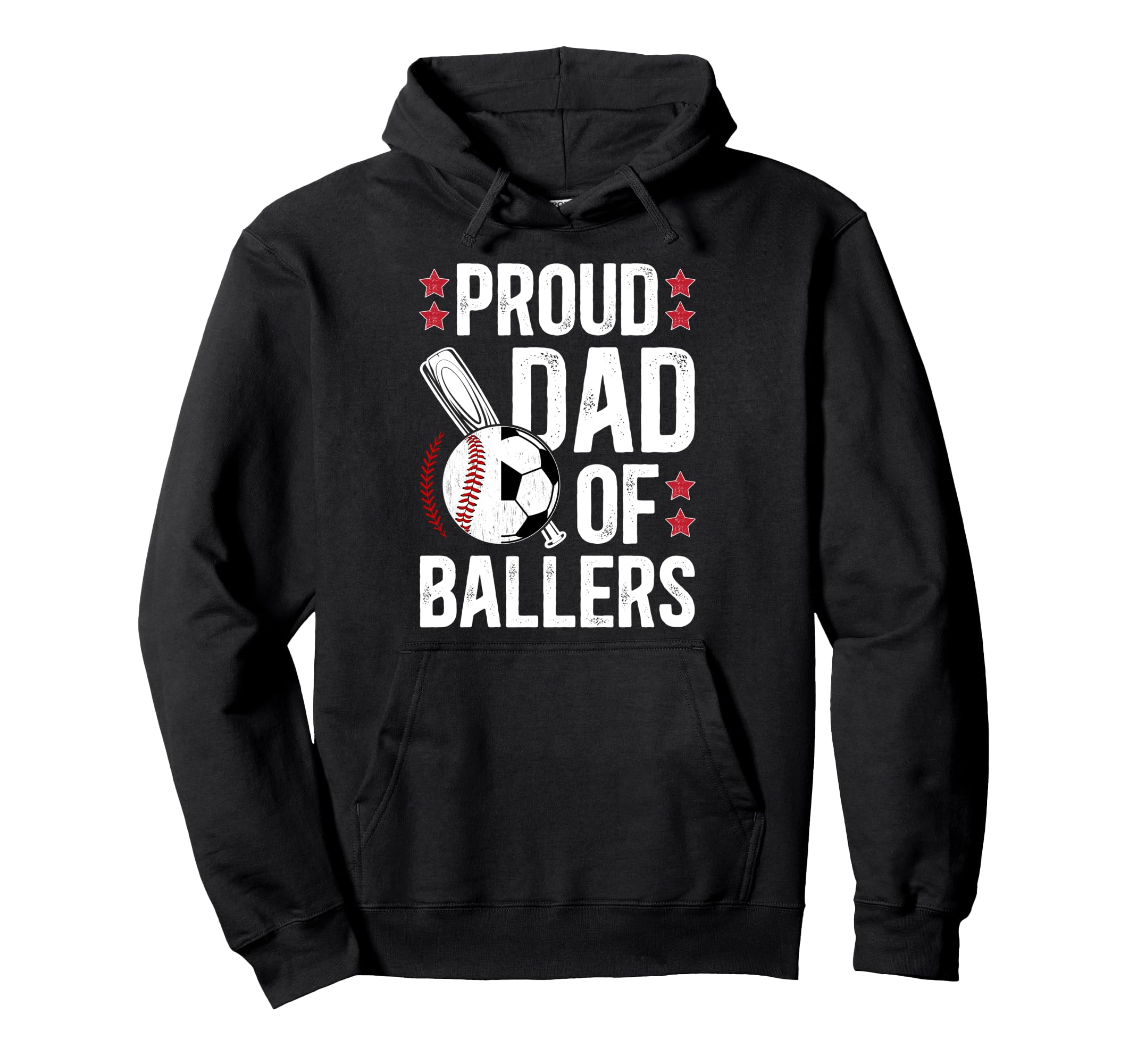 Proud Dad Ballers Baseball Soccer Dad Hoodie - Aesthetic Graphic Unisex - T-Shirt, Sweatshirt, Hoodie