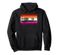 80S 90S Cassette Tape Lesbian Pride Flag Hoodie - Unique Graphic Men Women - T-Shirt, Sweatshirt, Hoodie