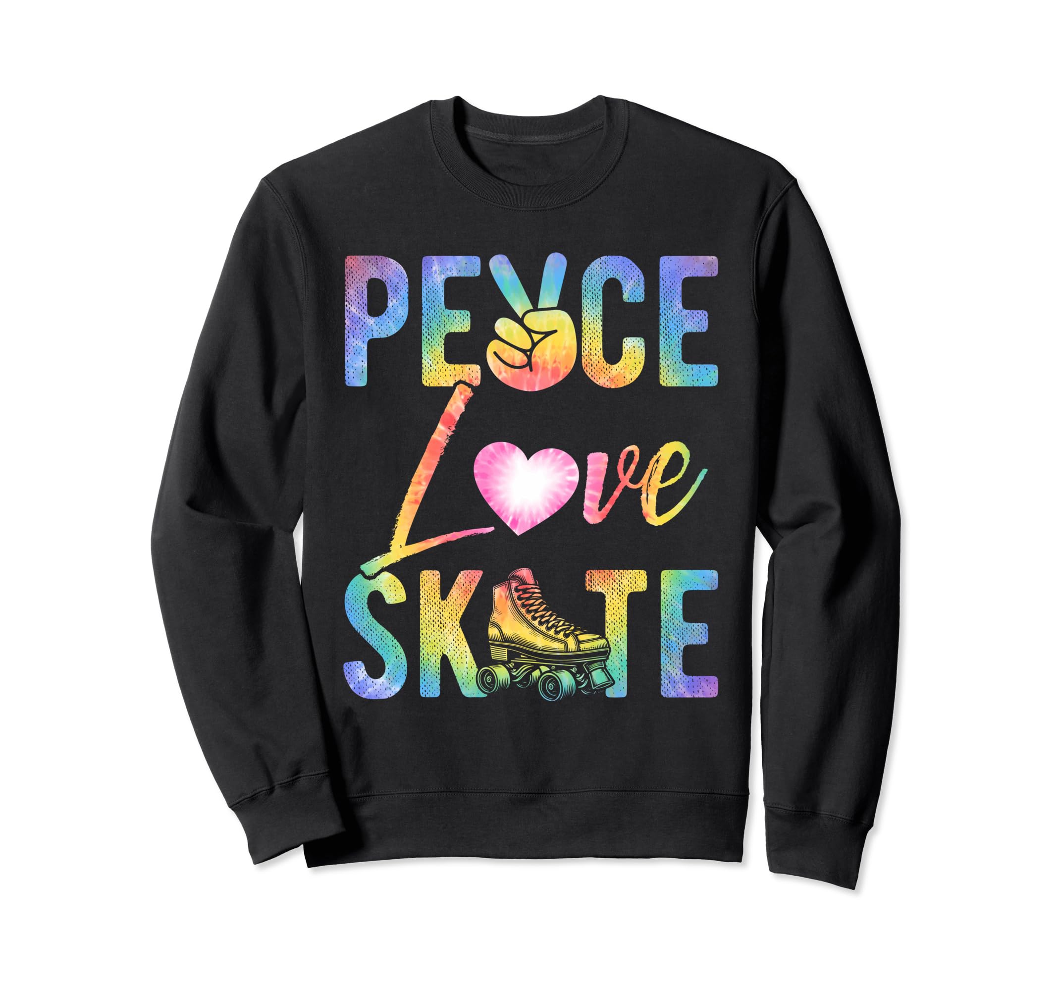 Peace Love Skate Roller Skating Sweatshirt - Trendy Graphic for Adults - T-Shirt, Sweatshirt, Hoodie