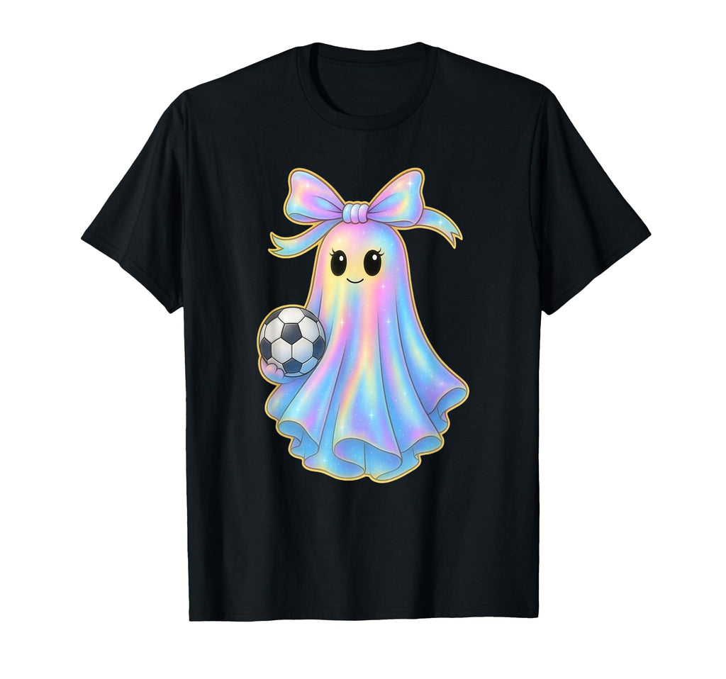 Soccer Ghost Lover Pastel Halloween T-Shirt - Graphic Print Unisex - T-Shirt, Sweatshirt, Hoodie