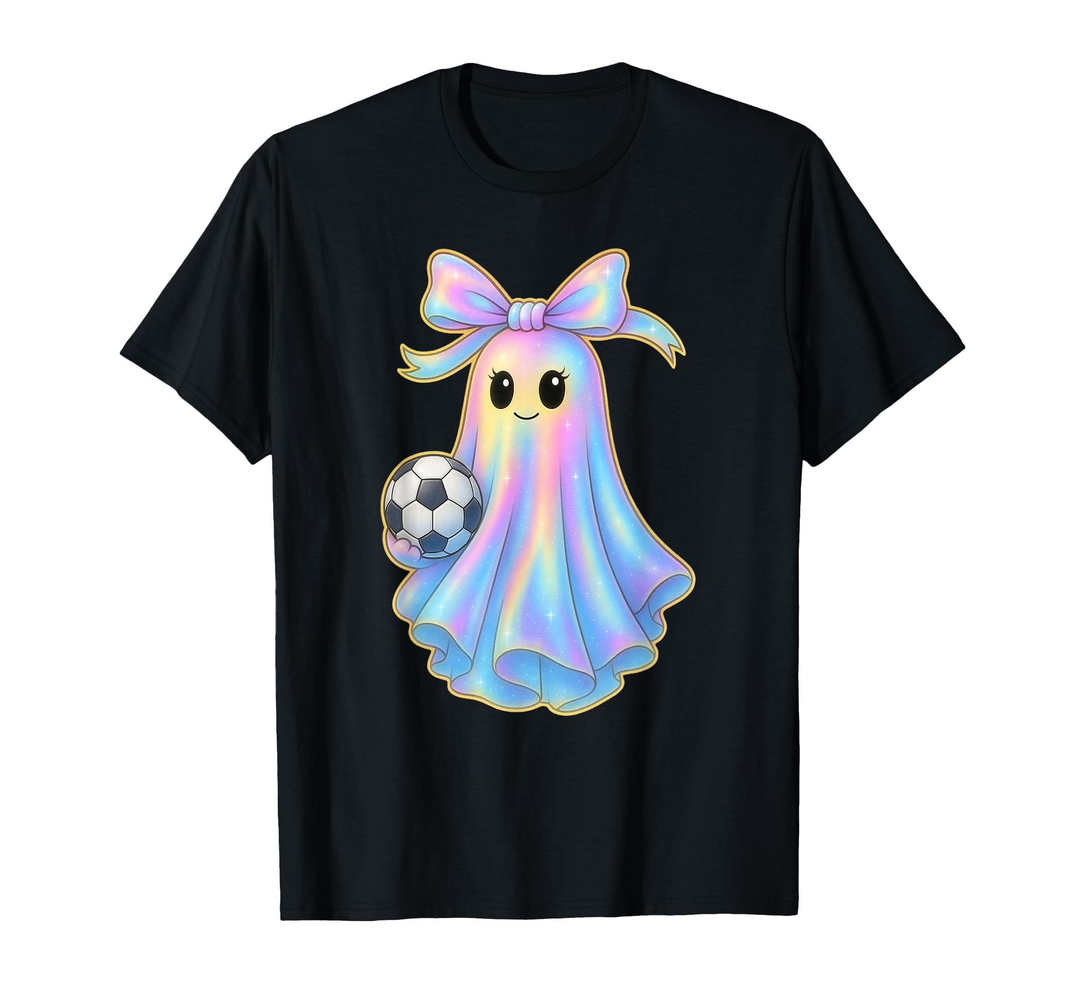 Soccer Ghost Lover Pastel Halloween T-Shirt - Graphic Print Unisex - T-Shirt, Sweatshirt, Hoodie
