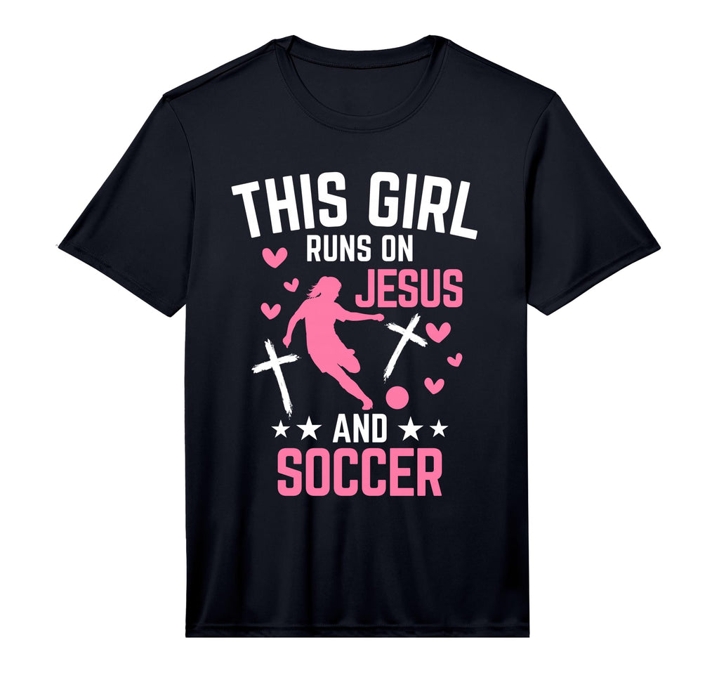 This Runs Jesus And Soccer Christian T-Shirt - Trendy Graphic for Adults - T-Shirt, Sweatshirt, Hoodie